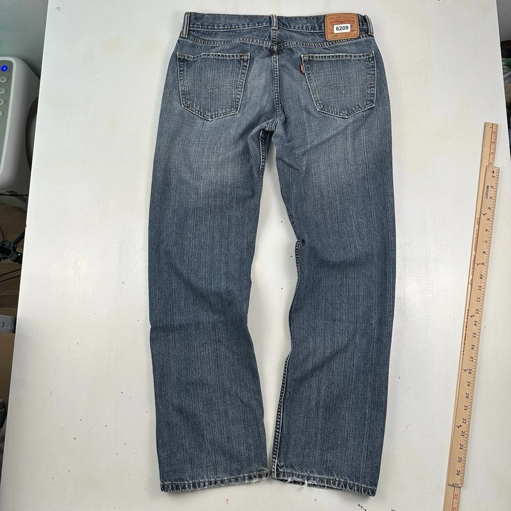Levi's 559 Straight Relaxed‎ Jeans Mens 34x32 Blue Cotton Denim Dark Wash VTG